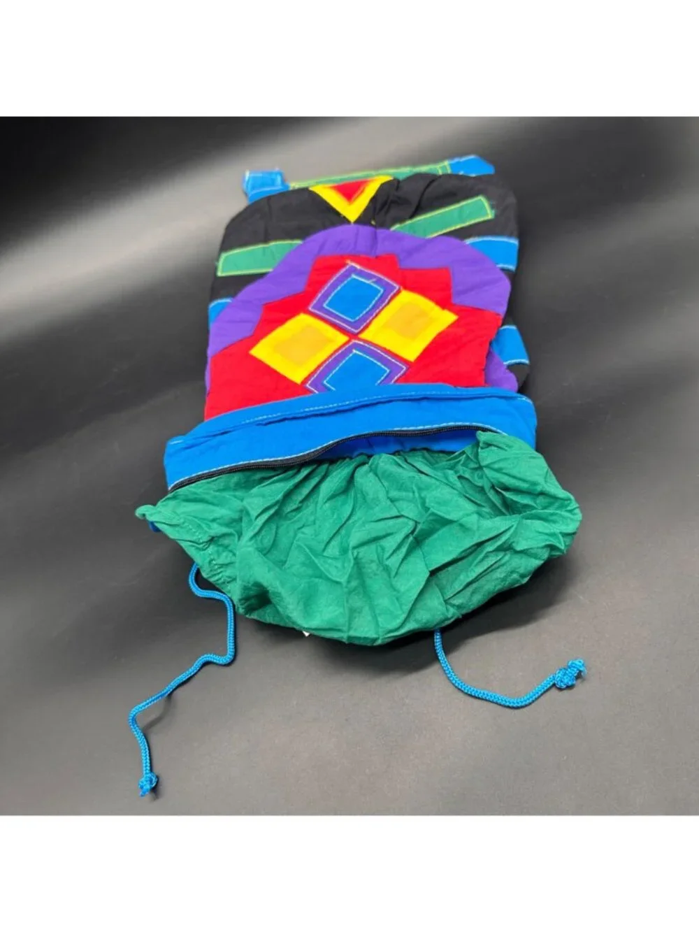 Dog Coat Ski Puffer Jacket Colorful Geometric Hood in Collar Snap Close Medium